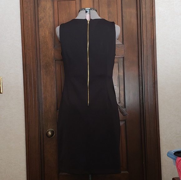 NWT Kathy Robert's Black and Tan Striped Dress - Picture 2 of 4